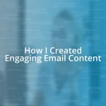 How I Created Engaging Email Content