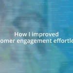 How I improved customer engagement effortlessly