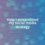 How I streamlined my social media strategy