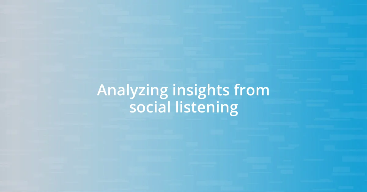 Analyzing insights from social listening